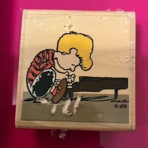 A Rare Vintage 2001 Stampabilities Snoopy Peanuts Schroeder Wooden Ink Stamp
